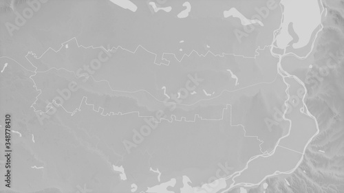 Ialomița, Romania - outlined. Grayscale