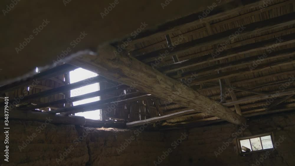 Wooden Roof Structures of an Old Clay Farm Building. Wooden Roof Structures of an Old Clay Farm Building.