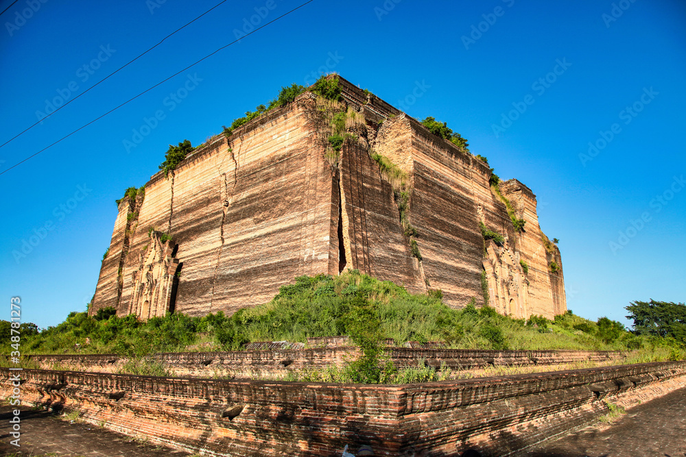 The giant stupa of Mingun Pahtodawgyi Paya at Mingun, Myanmar former Burma