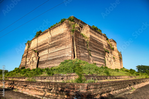 The giant stupa of Mingun Pahtodawgyi Paya at Mingun, Myanmar former Burma