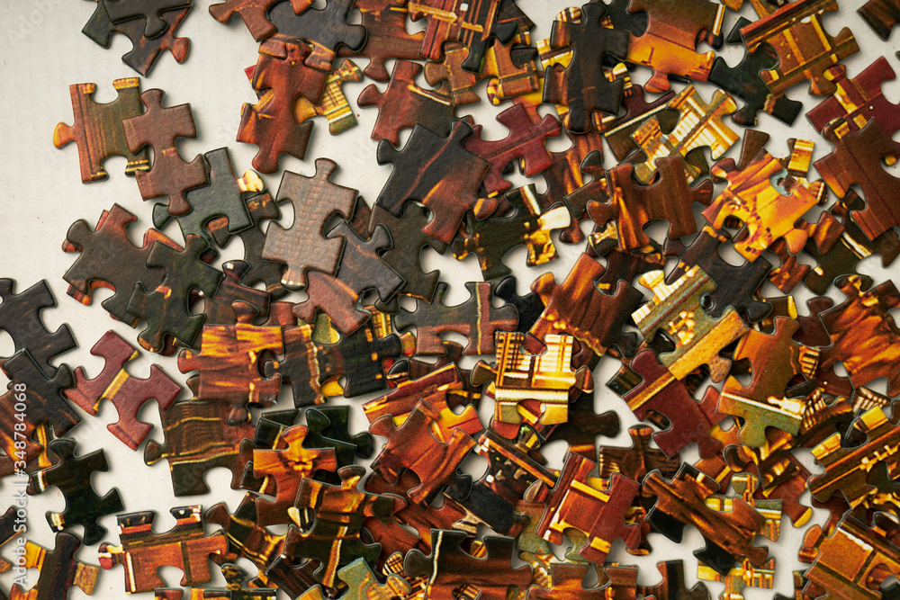 Fototapeta premium Different pieces of mosaic. Puzzle.