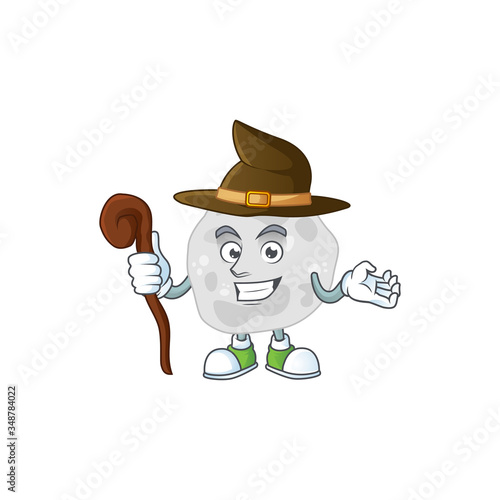 sneaky and tricky Witch fibrobacteres cartoon drawing concept