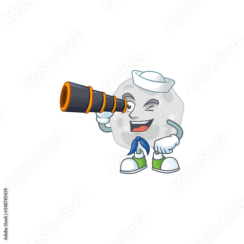 cartoon picture of fibrobacteres in Sailor character using a binocular