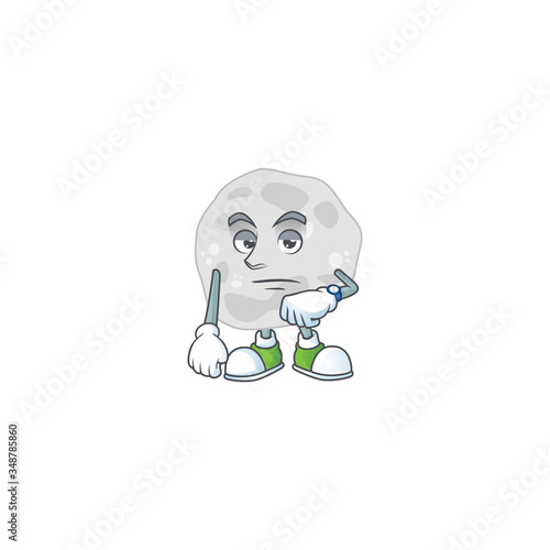 Fibrobacteres showing waiting gesture cartoon design concept