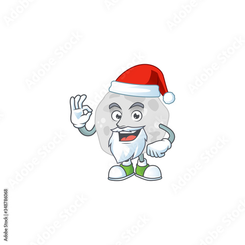 Fibrobacteres Santa cartoon design concept with ok finger