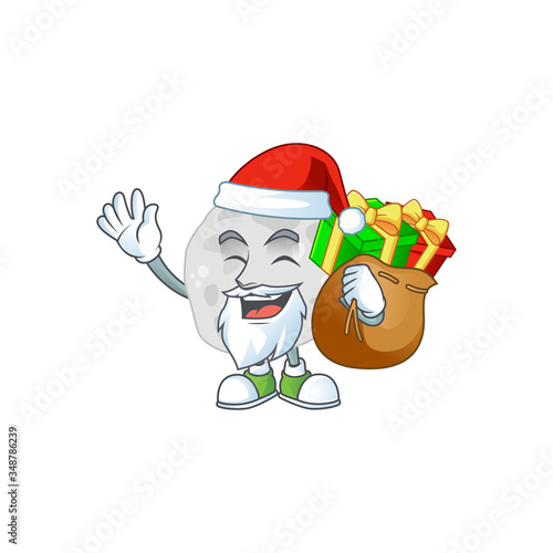 Santa fibrobacteres Cartoon drawing design with sacks of gifts