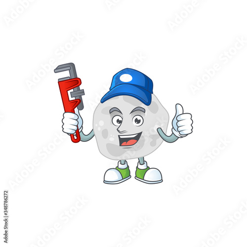 Fibrobacteres Cartoon drawing concept work as smart Plumber