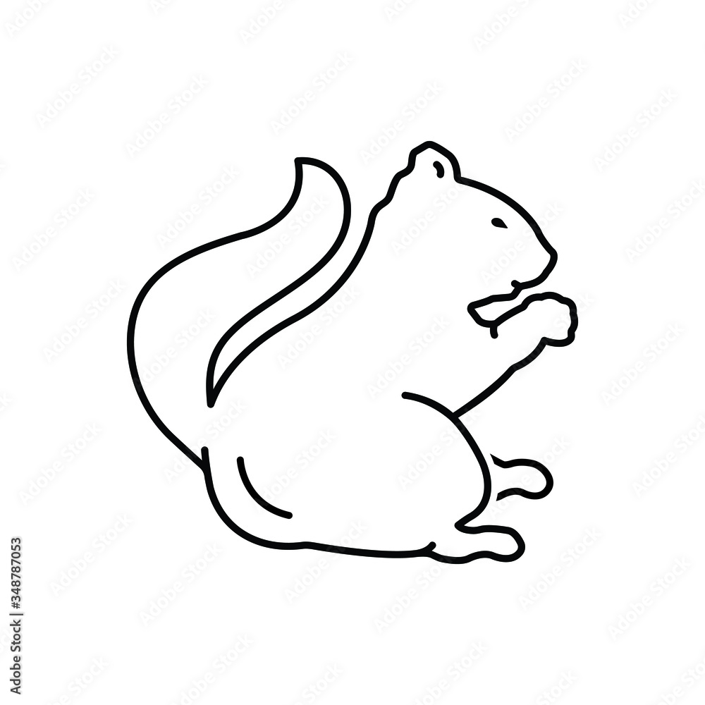 Black line icon for squirrel Black line icon for squirrel