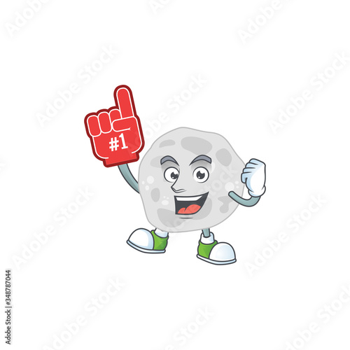 Fibrobacteres Cartoon character design style with a red foam finger