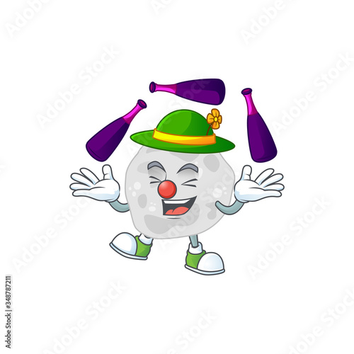 Fibrobacteres mascot cartoon design playing Juggling on circus