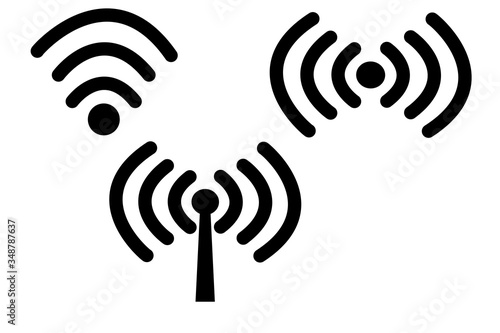 Illustration of wireless icons are the international symbol
