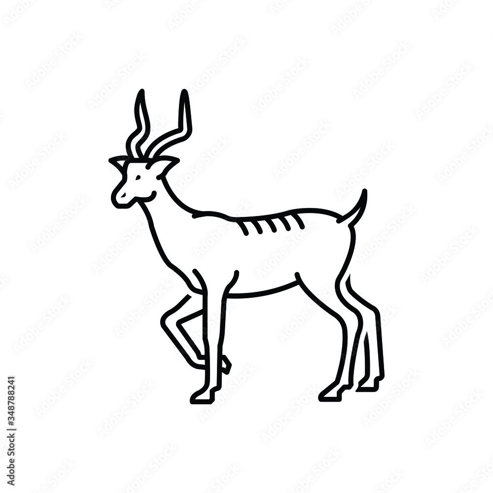 Black line icon for antelope Black line icon for antelope