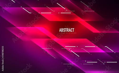 Dynamic neon shiny abstract background. Trendy abstract layout template for business or technology presentation, internet poster or web brochure cover, wallpaper
