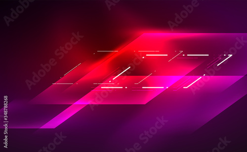 Dynamic neon shiny abstract background. Trendy abstract layout template for business or technology presentation, internet poster or web brochure cover, wallpaper