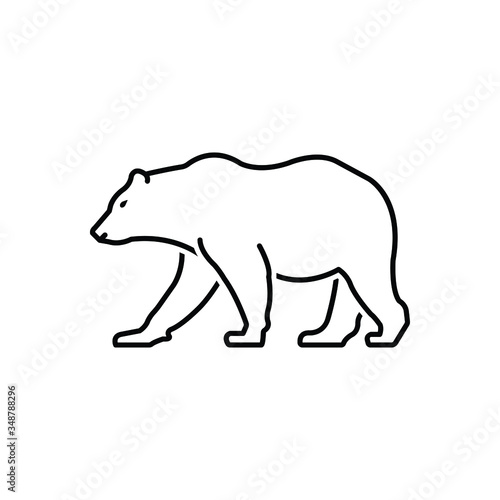 Black line icon for bear