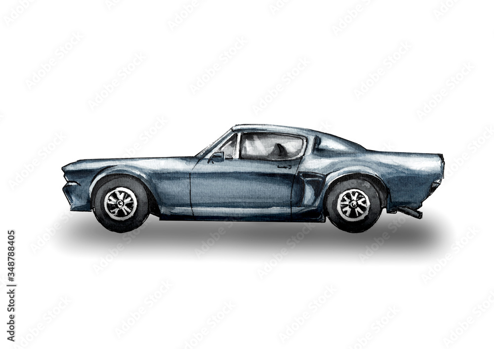 Classic Rce car , isolated, white background