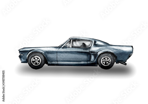 Classic Rce car   isolated  white background