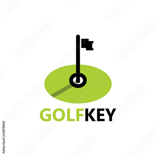 Golf key Logo Template Design