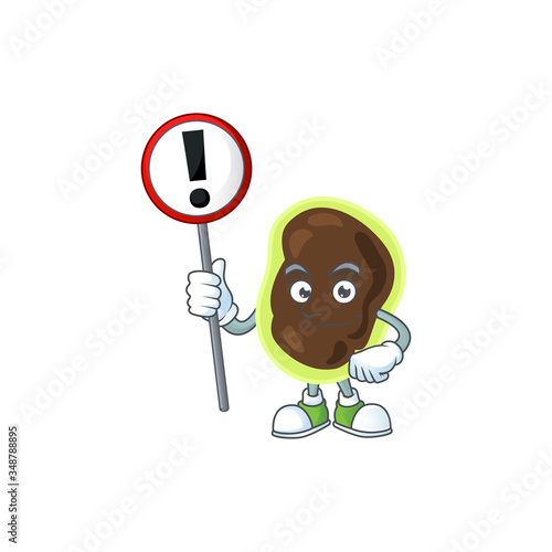 Caricature picture of firmicutes holding a sign