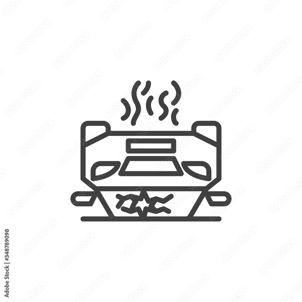 Crashed Car line icon. Overturned Vehicle linear style sign for mobile concept and web design. Car upside down outline vector icon. Symbol, logo illustration. Vector graphics Crashed Car line icon. Overturned Vehicle linear style sign for mobile concept and web design. Car upside down outline vector icon. Symbol, logo illustration. Vector graphics