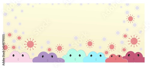 Abstract virus background. Novel coronavirus 2019-nCoV on yellow background. virus concept, abstract biology background. vector illustration