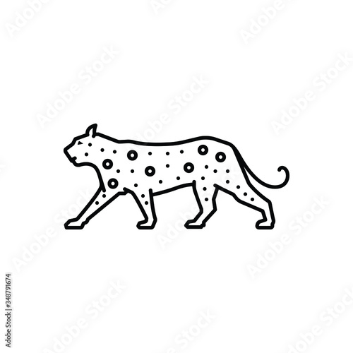 Black line icon for leopard