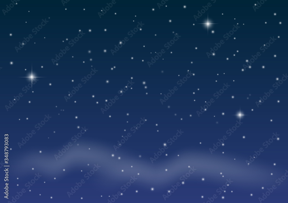 Sky in the Starry night vector illustration