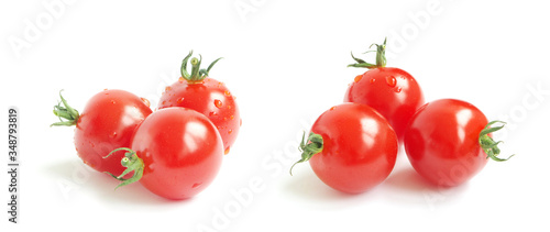 fresh cherry tomato on white background