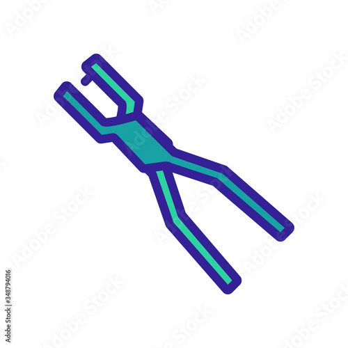 manual nippers for breaking paper icon vector. manual nippers for breaking paper sign. color symbol illustration