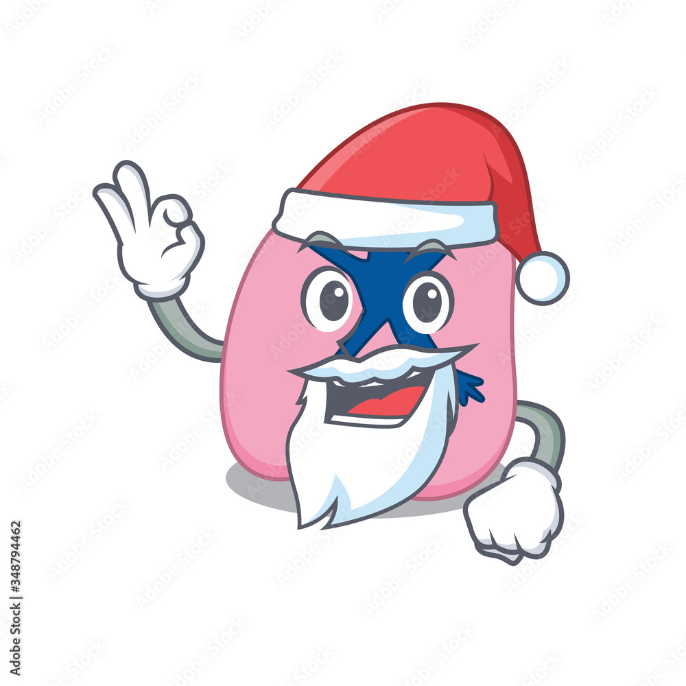 cartoon character of lung Santa having cute ok finger
