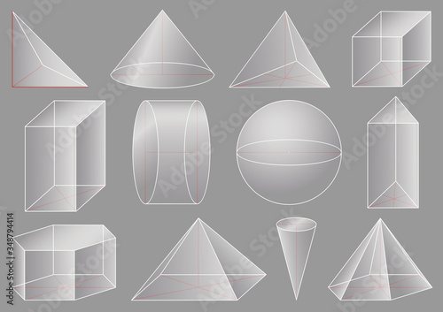 Three-dimensional geometric figure, school geometry.
Graphical educational presentation.