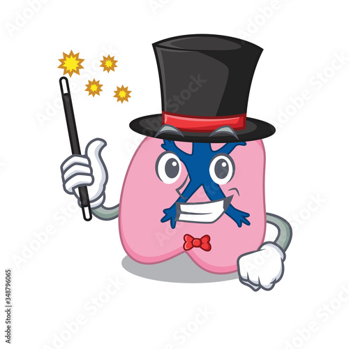 A gorgeous smart Magician of lung cartoon design style