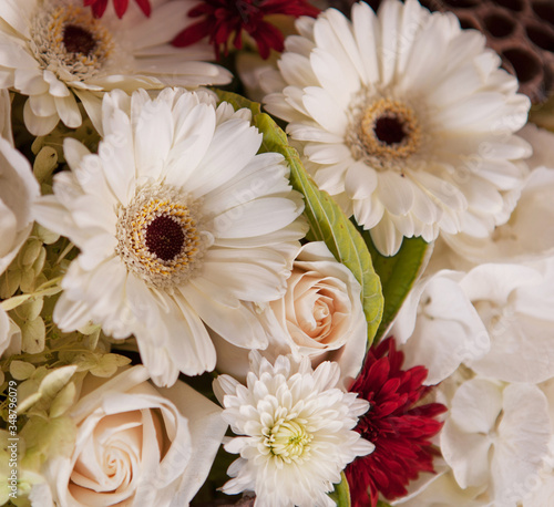 close-up of wedding bouquet