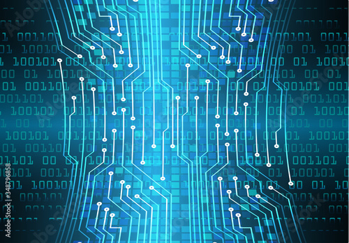Blue cyber circuit future technology concept background 