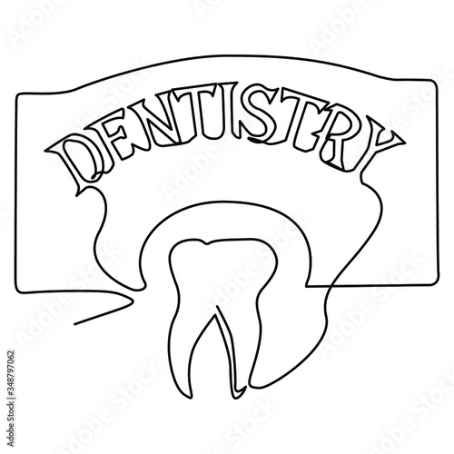 one line continuous drawing dentistry signage