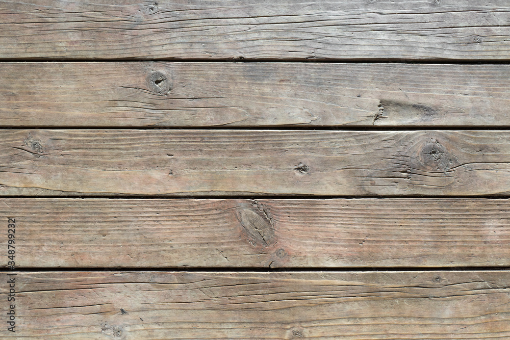 Texture of old weathered brown wooden planks. natural pattern with copy space for your design. Blank template
