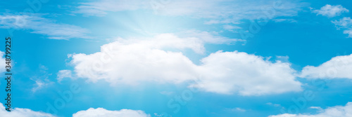 Beautiful blue sky cloudsfor background. Panorama of sky.