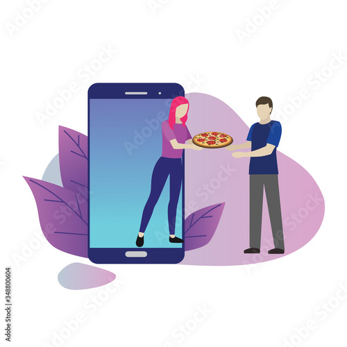 Online shopfront. Food delivering. Pizza. Mobile searching. Online payments