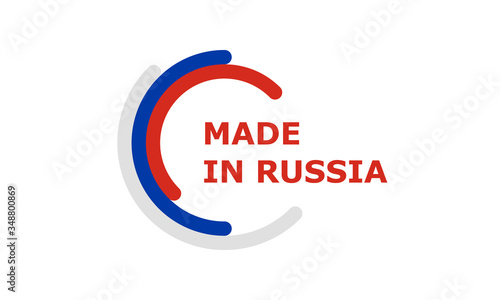 made in russia, rounded rectangles vector logo on white background