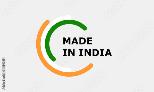 made in india, rounded rectangles vector logo on white background