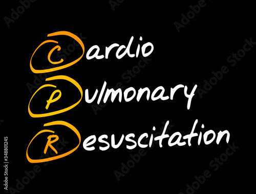 CPR - Cardiopulmonary Resuscitation acronym, medical concept background