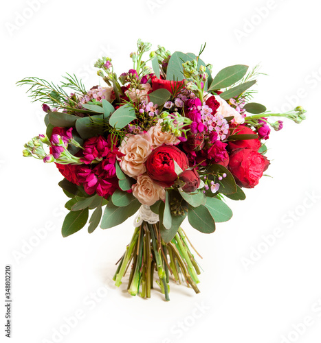 wedding bouquet with rose bush