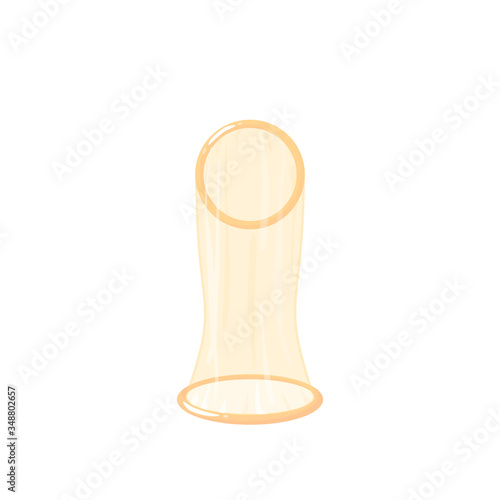 Methods of birth control: female condom, femidom. Vector illustration cartoon flat icon isolated on white background.