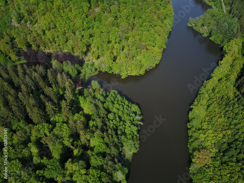 Fototapeta Naklejka Na Ścianę i Meble -  Belgique Wallonie lac eau riviere Rulles environnement vert ecologie