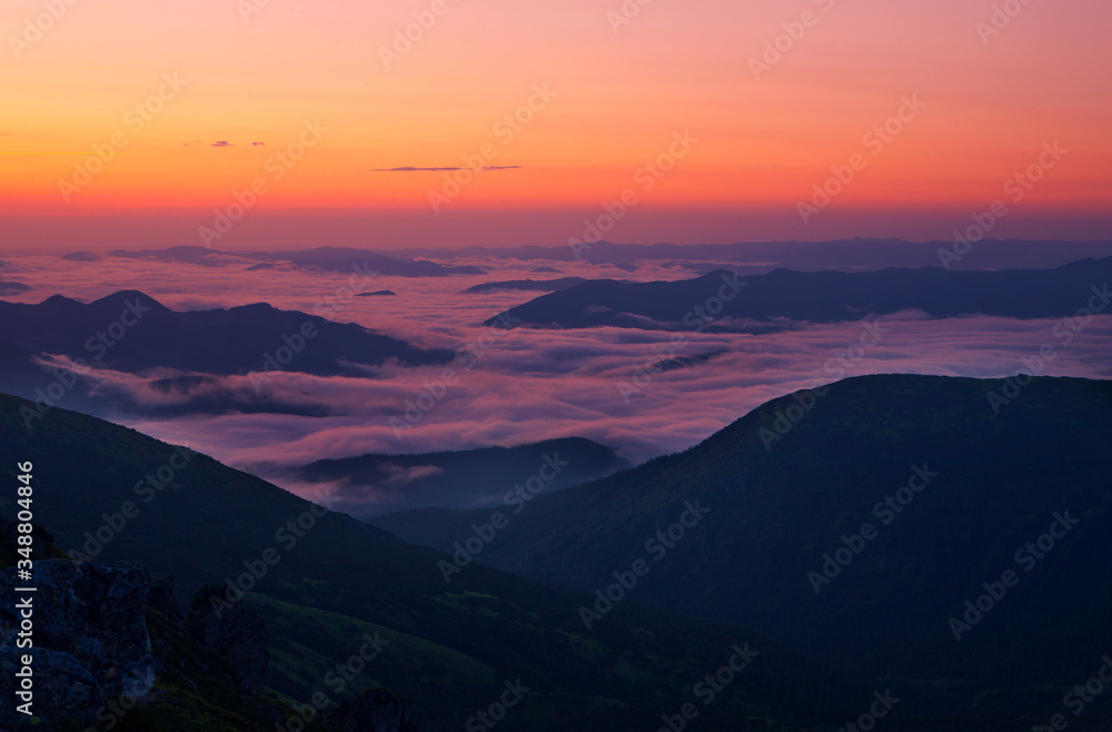 Sunrise in the mountains. Sunrise in the mountains.