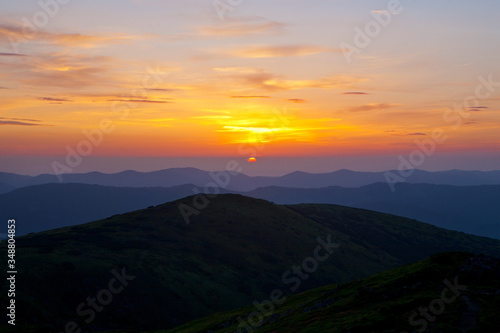 Sunrise in the mountains.