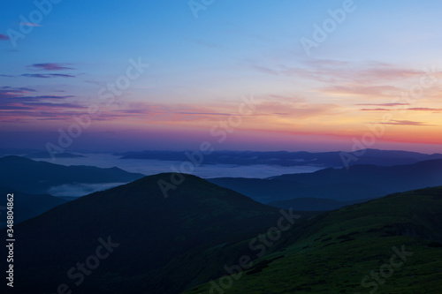 Sunrise in the mountains.