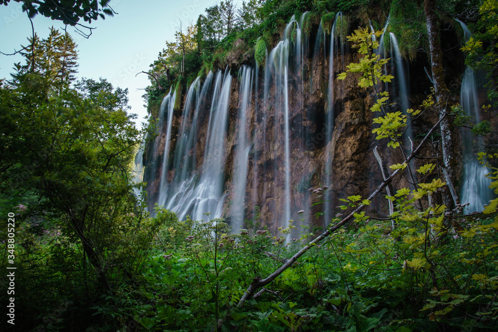 Waterfalls of the Plitvice Lakes in Croatia