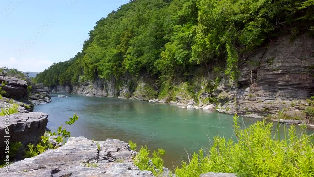 新緑の長瀞渓谷の風景 新緑の長瀞渓谷の風景
