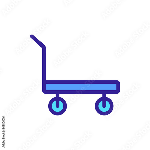 standard platform wheeled trolley for transportation icon vector. standard platform wheeled trolley for transportation sign. color symbol illustration